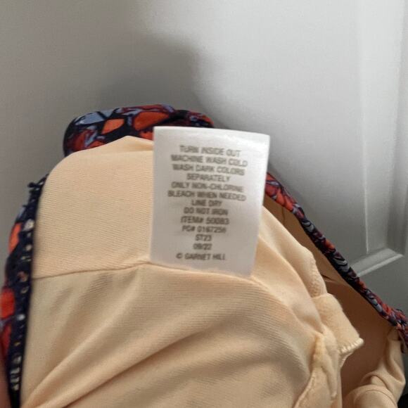 Garnet Hill Active Square Neck One Piece Swimsuit Ruched Flattering Size 8 - Picture 7 of 8